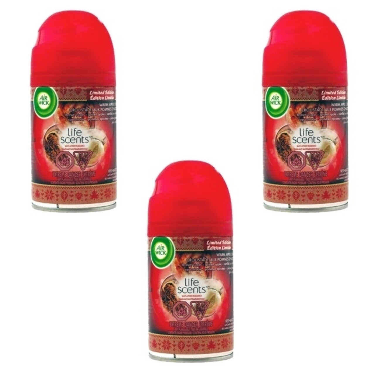 Air Wick Life Scents Warm Apple Crisp, spray refill 175gr (Pack of 3)